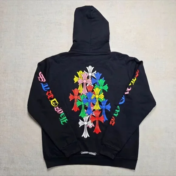 Chrome Hearts Black Sweatshirt with Vibrant Butterfly Design - Picture 1 of 4
